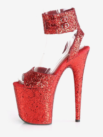 ハイヒール ピープトゥ スティレット ポールダンスシューズ セクシーなサンダル PUレザー