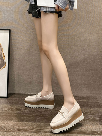 Mocassins Femme avec Bout Rond à Lacets Tricolores