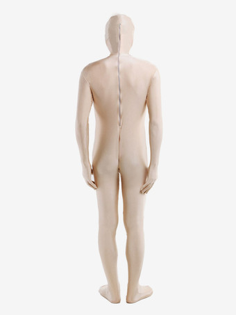 全身タイツ　単色　コスチューム　ハロウィン　エクリュホワイト　ユニセックス　無地　ライクラ・スパンデックス　顔出し　 ハロウィン