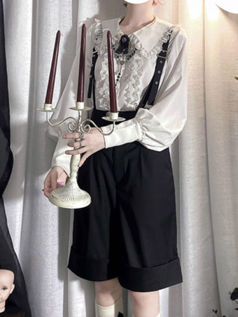 ゴスロリ ブラウス フリル レース 長袖 ブラウス ロリータ トップス ホワイト ロリータ シャツ