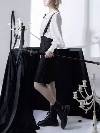 ゴスロリ ブラウス フリル レース 長袖 ブラウス ロリータ トップス ホワイト ロリータ シャツ