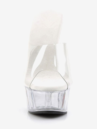 High Heel Sexy Sandalen Weiß Leder Peep Toe Sexy Schuhe Poledance Schuhe