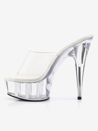 High Heel Sexy Sandalen Weiß Leder Peep Toe Sexy Schuhe Poledance Schuhe