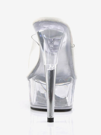 High Heel Sexy Sandalen Weiß Leder Peep Toe Sexy Schuhe Poledance Schuhe