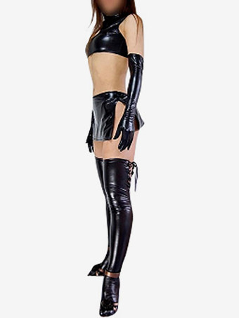 全身タイツ，ブラック　セクシー　メタリック　コスチューム衣装 ハロウィン