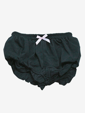 ブラック ロリィタパンツ　2カラーブロック　クラシック＆トラディション　ポリエステル　