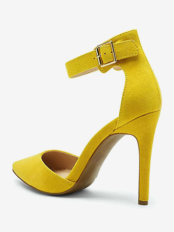 ヒールサンダル ポインテッドトゥ スティレットヒール サンダル ブルー