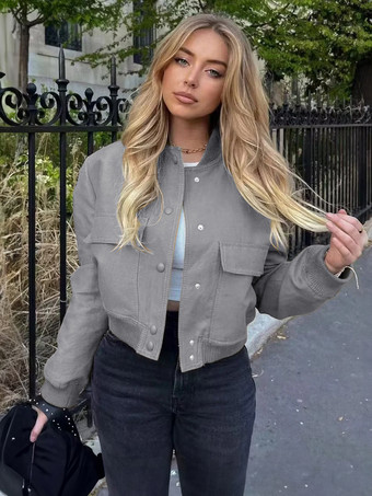 グレイボンバージャケット カジュアル ストリートウェア バーシティジャケット 女性用