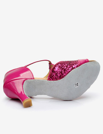 ラテンダンスシューズ　2025　キラキラ　オープントゥ　Tタイプ　ダンスシューズ　ゴールド　ボールルームシューズ