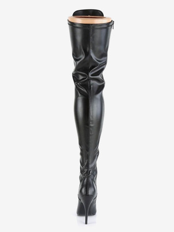 オーバーザニーブーツ ポインテッドトゥ ジッパースパンコールスティレットヒール ハイヒールシューズ セクシー 女性