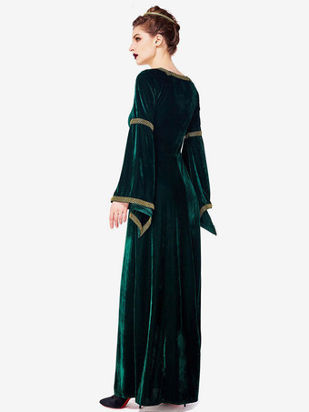 中世 ドレス 女性用 プリンセス 貴族ドレス ダークグリーン ヴィンテージ マルディグラ レトロ ヨーロッパ 宮廷風 中世 ドレス・貴族ドレス