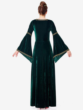 中世 ドレス 女性用 プリンセス 貴族ドレス ダークグリーン ヴィンテージ マルディグラ レトロ ヨーロッパ 宮廷風 中世 ドレス・貴族ドレス