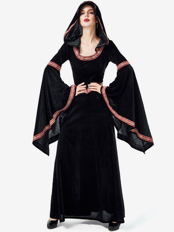 Halloween Costumes Women's Witch Retro Black Clothes Halloween Holidays Costumes