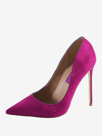 ローズレッドハイヒール ポインテッドトゥ パンプス テリー織り ワインレッド 10cm スリップオン ピンヒール シューズ キャンディカラー ハイヒールシューズ 結婚式 二次会 通勤用 仕事 キャバ 卒園式 卒園式 レディース靴