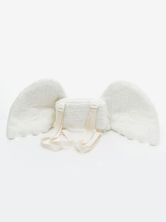 スウィートロリータバッグエンジェルウィングホワイト刺繍ロリータバックパック