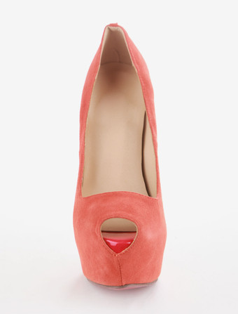 パンプス ピンヒール ラムスキン ピープトゥシューズ オレンジ 16cm アーガイル柄 ダンスパーティー シューズ レディース靴 パーティー キャバ 2次会 二次会 結婚式