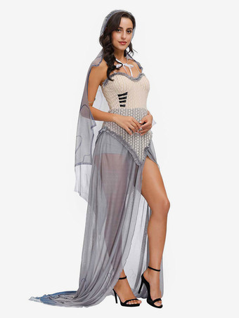 ハロウィーンのコープスブライドコスチュームドレス帽子セット