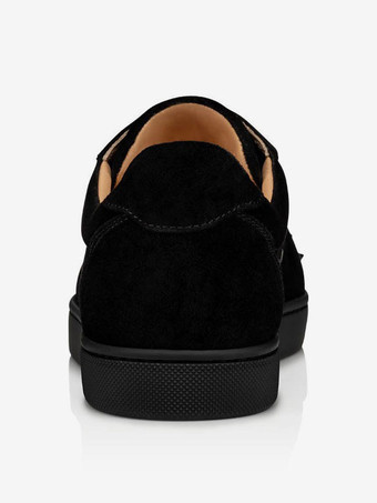 メンズ ブラック スエード ロートップ スニーカー フロントリベット レースアップシューズ