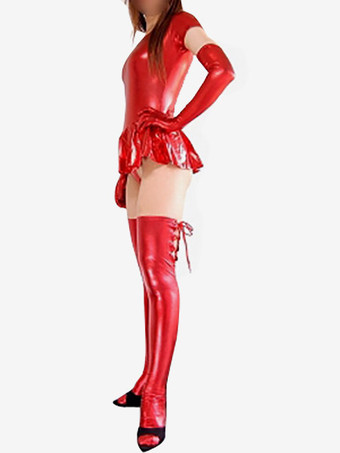 全身タイツ　メタリック　オーダーメイド可能　レッド　セクシー　 ハロウィン