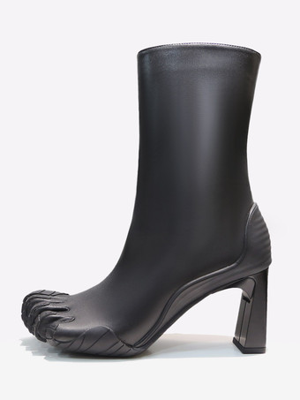 Women's Toe Ankle Boots White Special Shaped Heel Elastic Booties