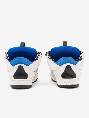 ユニセックス ブラック ハンドメイド カーブ スニーカー ラウンドトゥ レースアップ シューズ