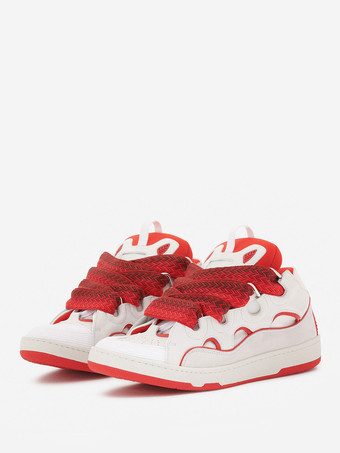 オレンジ ユニセックス ブラック ハンドメイド カーブ スニーカー ラウンドトゥ レースアップ シューズ