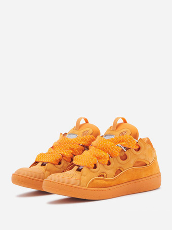Gelbe Sneakers  Unisex-Schnürsneaker mit runder Zehenpartie und Ausschnitten