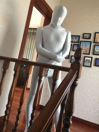 全身タイツ　シルバー　単色　ピュア　ニンジャ　舞台　演劇　仮装　変装　パーティー衣装　イベント　宴会　コスチューム