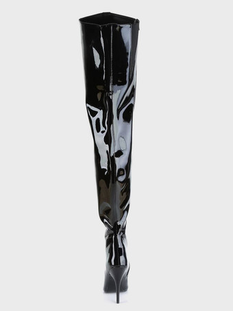 オーバーザニーブーツ スチレットヒール ポインテッドトゥ ジッパースパンコール セクシーブーツ 女性