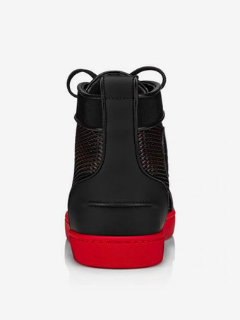 Zapatillas altas blancas para hombre Cómodos zapatos con cordones y punta redonda con remaches