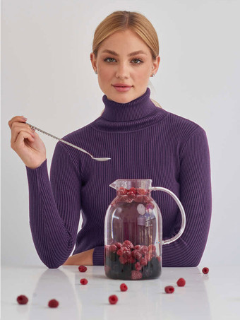 モーブ 女性のためのプルオーバー カーキ ハイカラー 長袖 アクリル セーター