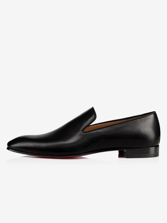 Herren Loafer Slip-On Square Toe Schwarze Schuhe