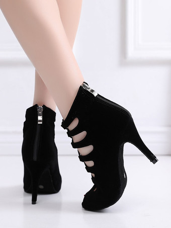 レディース レースアップ サマーブーツ ヒール in Fuax Suede