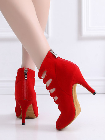 レディース レースアップ サマーブーツ ヒール in Fuax Suede