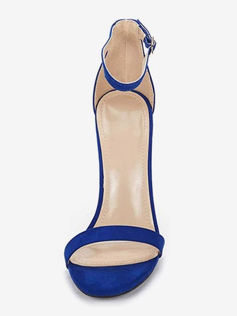 女性用アンクルストラップヒールスエードウエディングサンダルヒールホームカミングサンダル