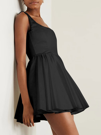 ブラックホワイトショートウェディングスクエアキュービックカフレスノースリーブAラインショート花嫁ドレス無料カスタマイズ