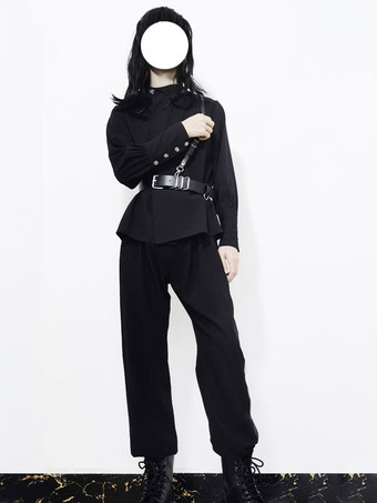 ゴシックロリータ パンツ王子スタイル黒ロリータ ストレート パンツ