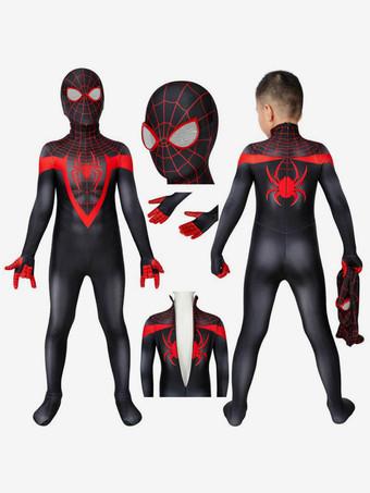 Enfants Miles Morales Costume Spiderman Cosplay Combinaison Halloween  Cosplay Costume