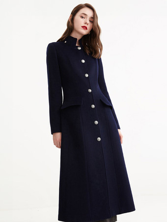 Manteau en laine mi-long avec cape amovible et col montant pour femme vêtement d'hiver 2025