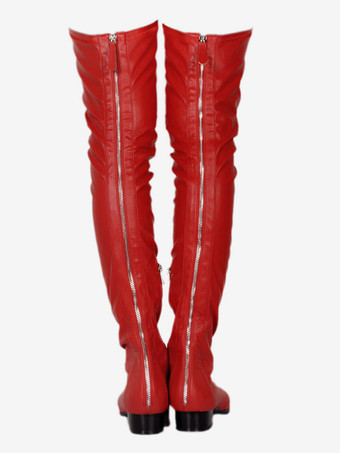 サイハイブーツ レディース 無地 ポインテッドトゥ パピーヒール 冬用ブーツ