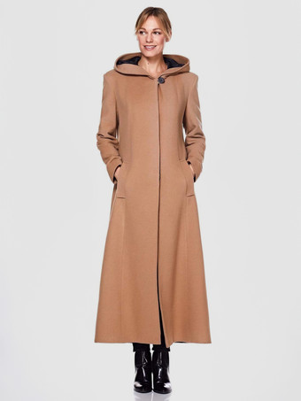 Abrigo envolvente para mujer abrigo de invierno de lana de gran tamaño con capucha y calidez