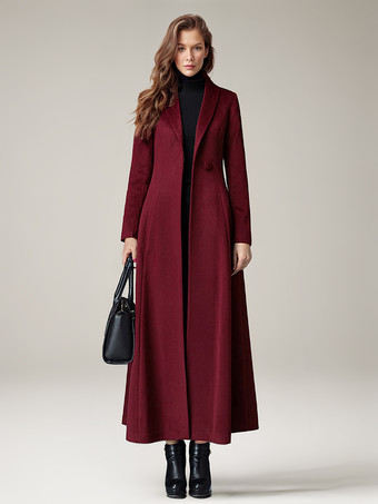 Cappotto in lana da donna caldo capispalla lungo invernale 2024