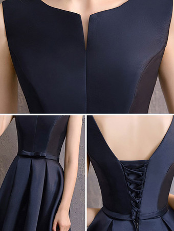 イブニングドレス Aライン Vネック ポリエステル マキシレングス フォーマルパーティードレス