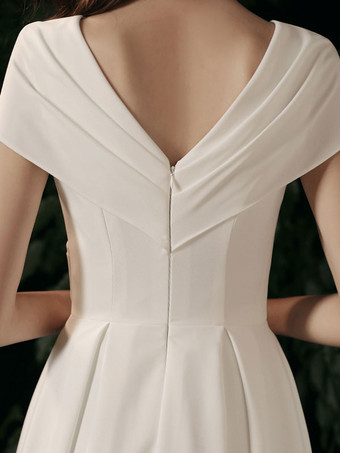 イブニングドレス Aライン Vネック サテン生地 マキシレングス 社交パーティードレス