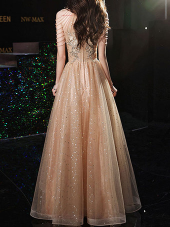 プロムドレス Aライン ホルター レース ノースリーブ フリンジ 結婚式のゲストドレス