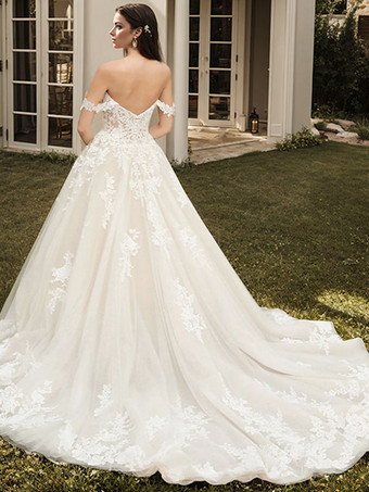 ホワイト黒のウェディングドレス A ライン レース床の長さのブライダル ドレス無料カスタマイズ