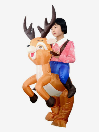 ブラウン トナカイコスチュームおかしいコスチュームユニセックスクリスマスジャンプスーツコーヒーブラウンポリエステルファイバークリスマスホリデーコスチューム