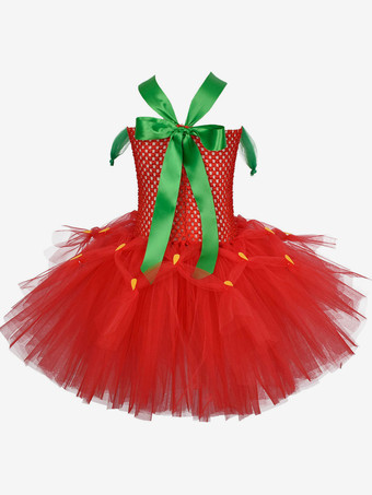 クリスマスレッドポリエステルファイバークリスマスホリデーパーティードレスのキッズチュニックドレス