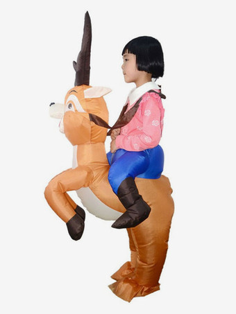 トナカイコスチュームおかしいコスチュームユニセックスクリスマスジャンプスーツコーヒーブラウンポリエステルファイバークリスマスホリデーコスチューム