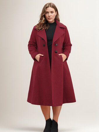 Plus Size Wrap Coat For Woman Warm Winter Outerwear 2024